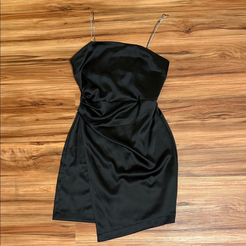 Zara Black Satin Mini Dress